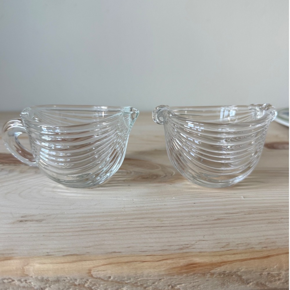 Vintage Mikasa Neo Classic Glass Creamer & Sugar Bowl - 2 Pieces‎